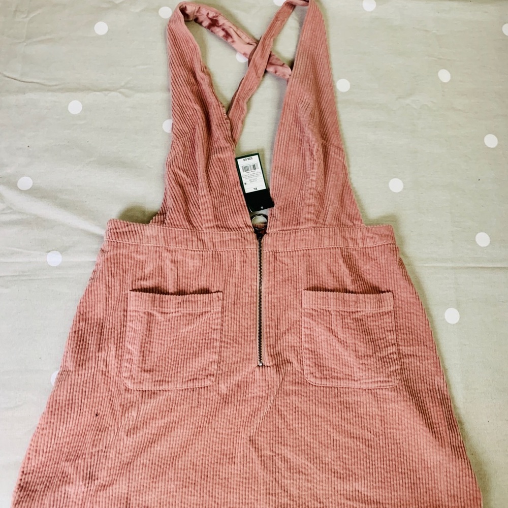 NWT pink corduroy jumper mini skirt SZ XL